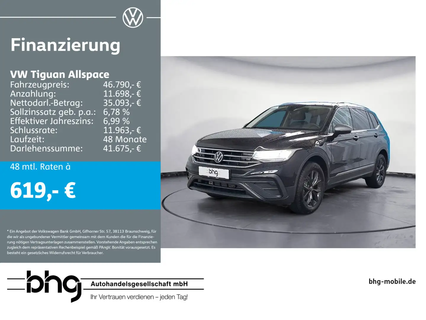 Volkswagen Tiguan Allspace Life 2,0 l TDI SCR 110 k Schwarz - 1