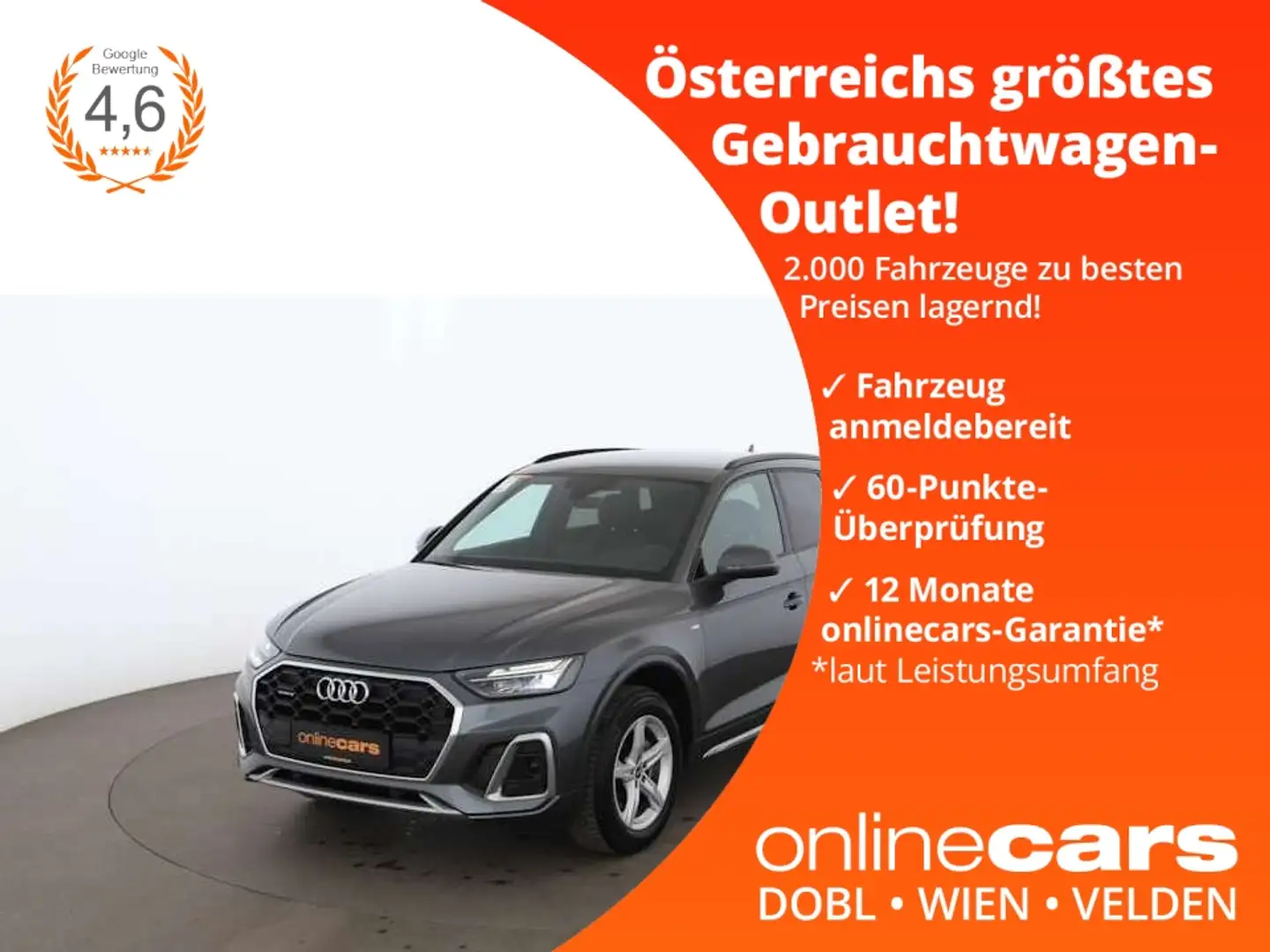 Audi Q5 40 TDI quattro S-Line Aut LED RADAR NAV LEDER Grau - 1