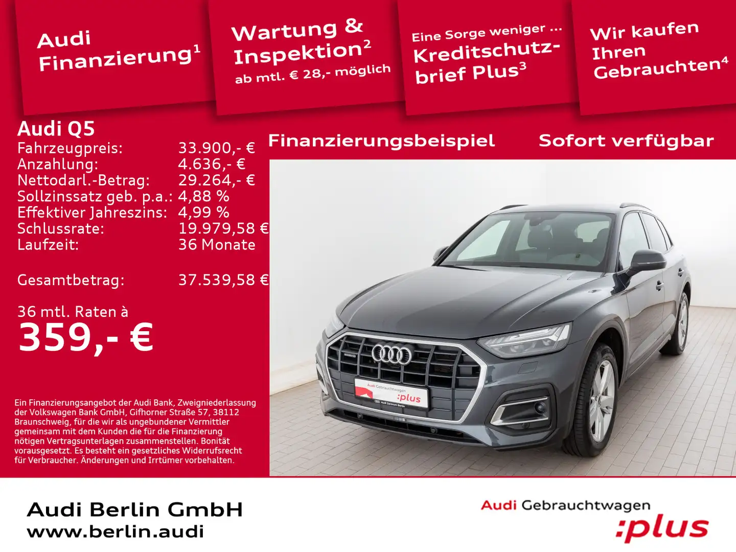 Audi Q5 50 TFSI e qu. S tr. PDC MATRIX NAVI VIRTUAL Gris - 1