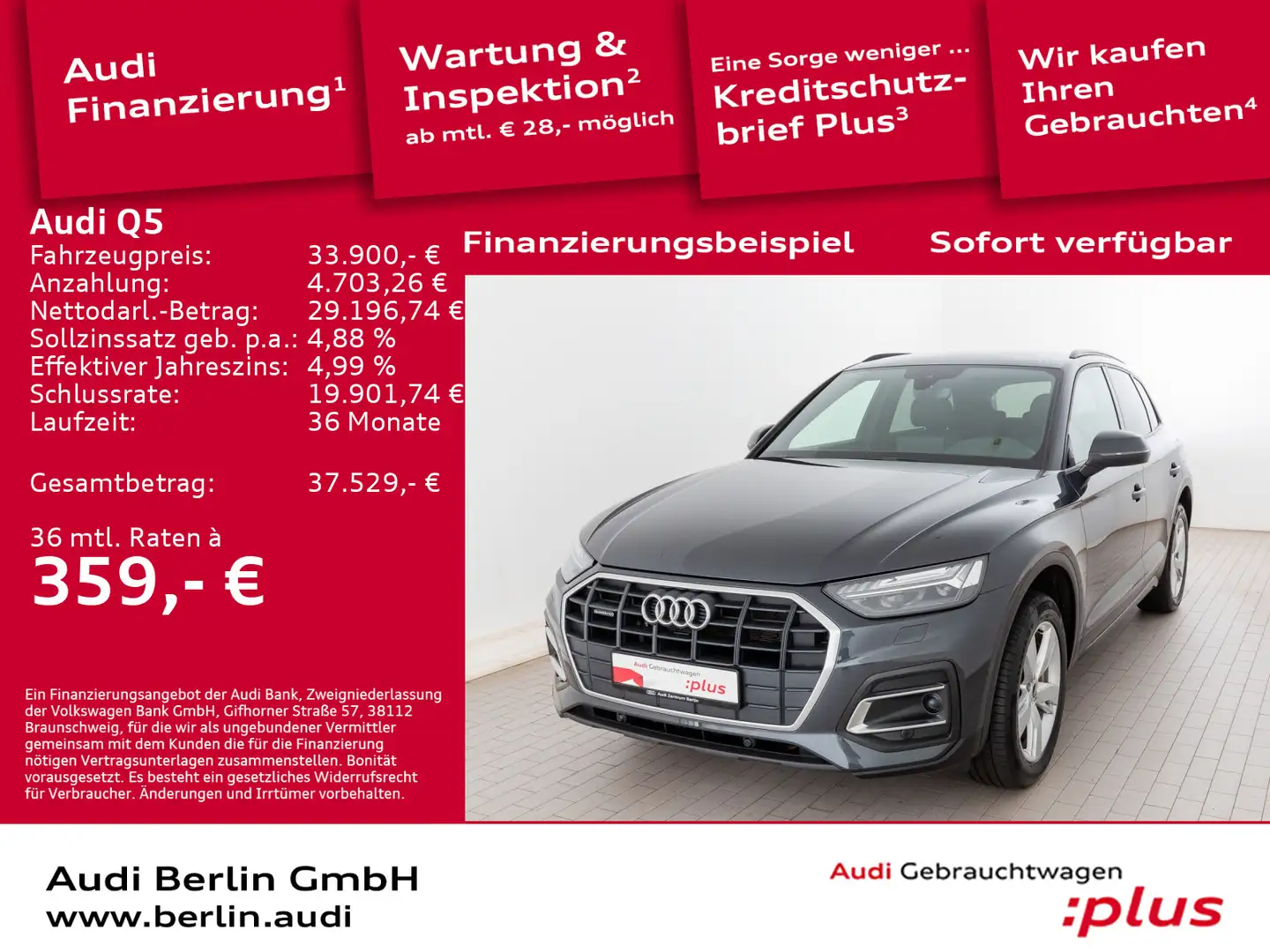 Audi Q5 50 TFSI e qu. S tr. PDC MATRIX NAVI VIRTUAL Grijs - 1