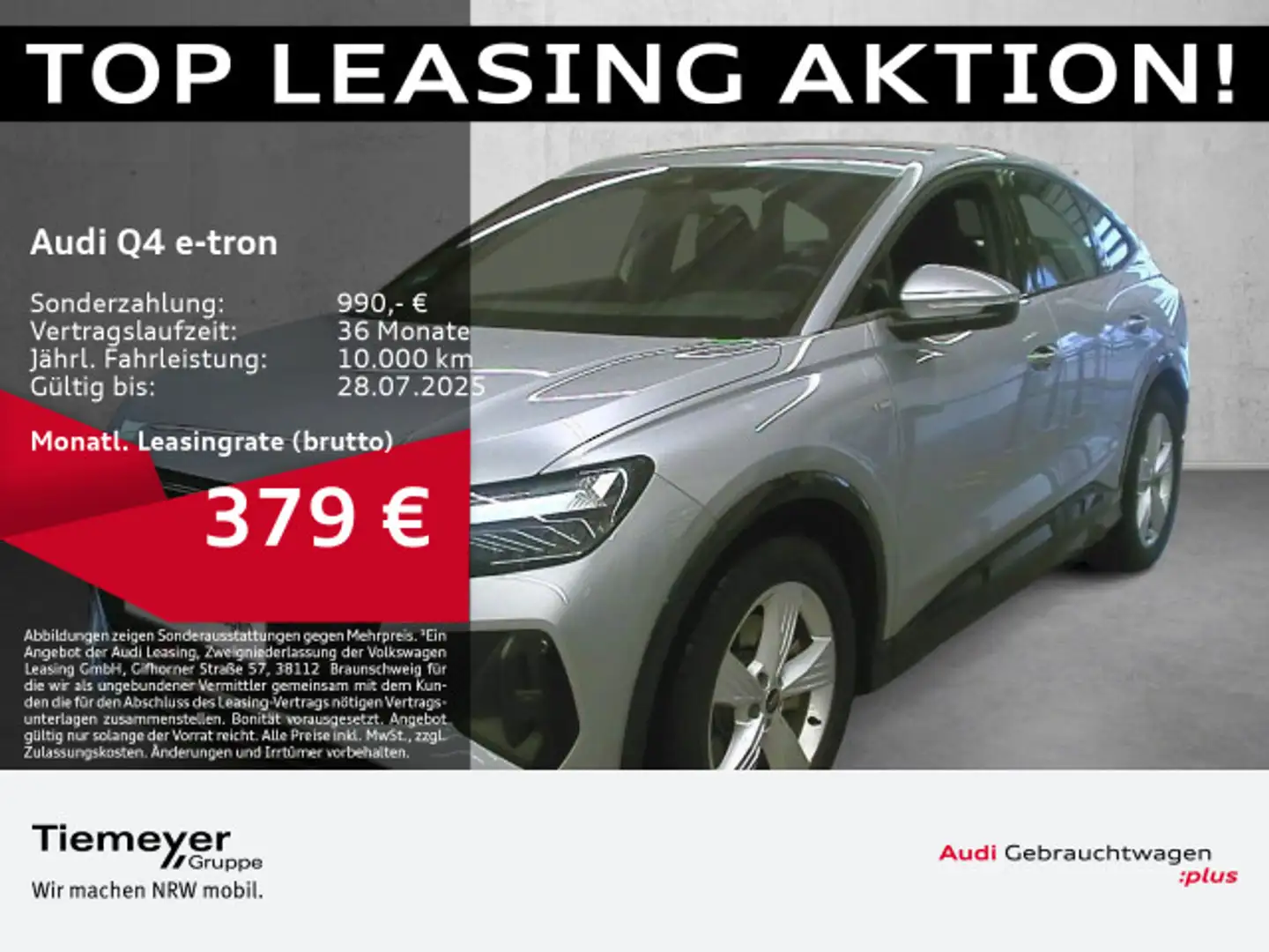 Audi Q4 e-tron Sportback 45 S LINE ACC HuD KAMERA ASS Silber - 1