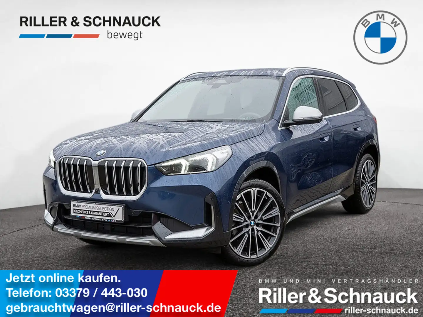 BMW X1 xDrive 20d X-Line NAVI AHK HUD 360° MEMORY Blau - 1