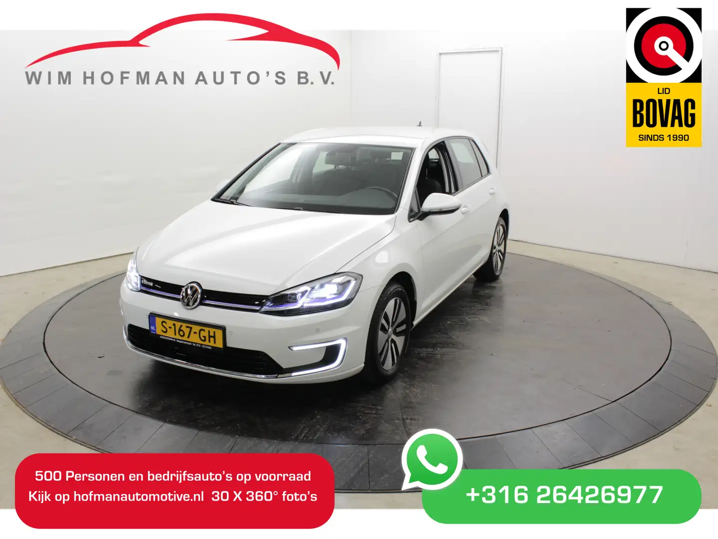 Volkswagen e-Golf Warmtepomp 136PK CCS Snellader Groot Navi Carplay Bílá - 1