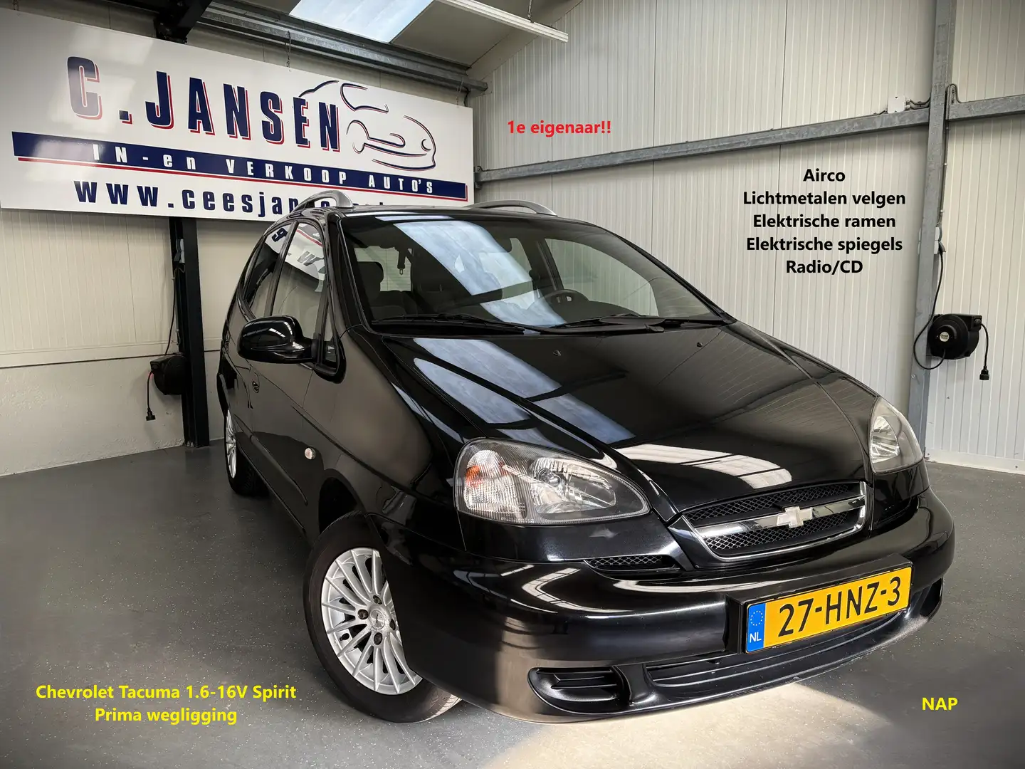 Chevrolet Tacuma 1.6-16V Spirit 1e eigenaar! NAP | Airco | Dakrails Schwarz - 1