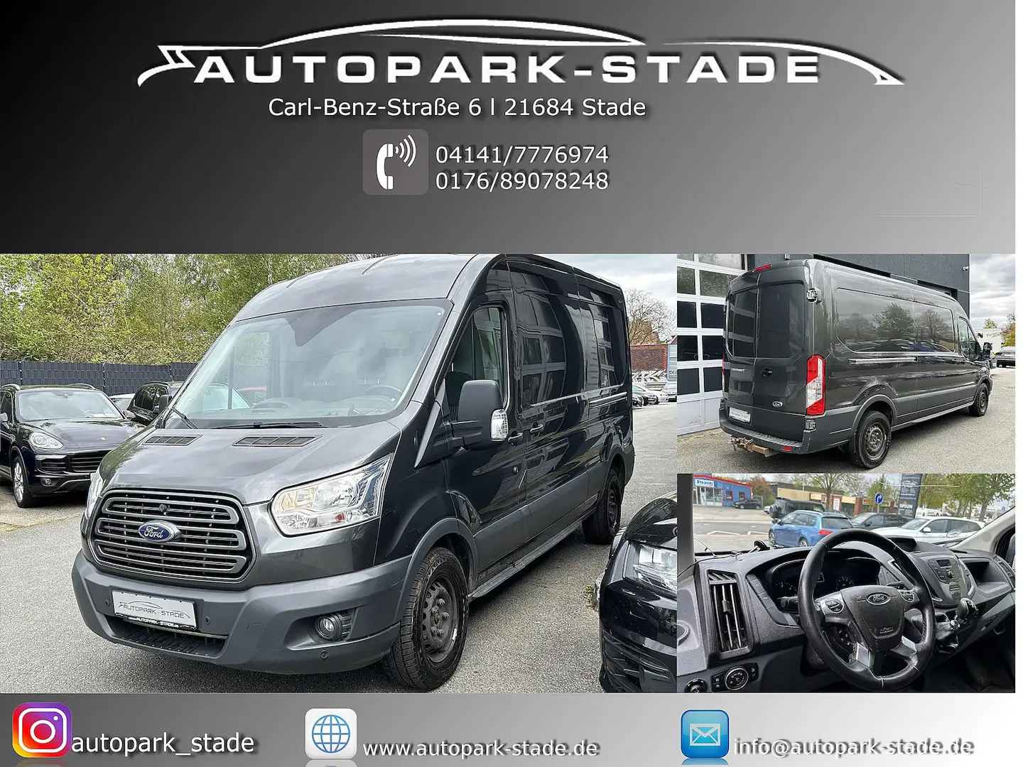 Ford Transit Kasten 350 L3 Klima Standhzg, AHK PDC Grau - 1