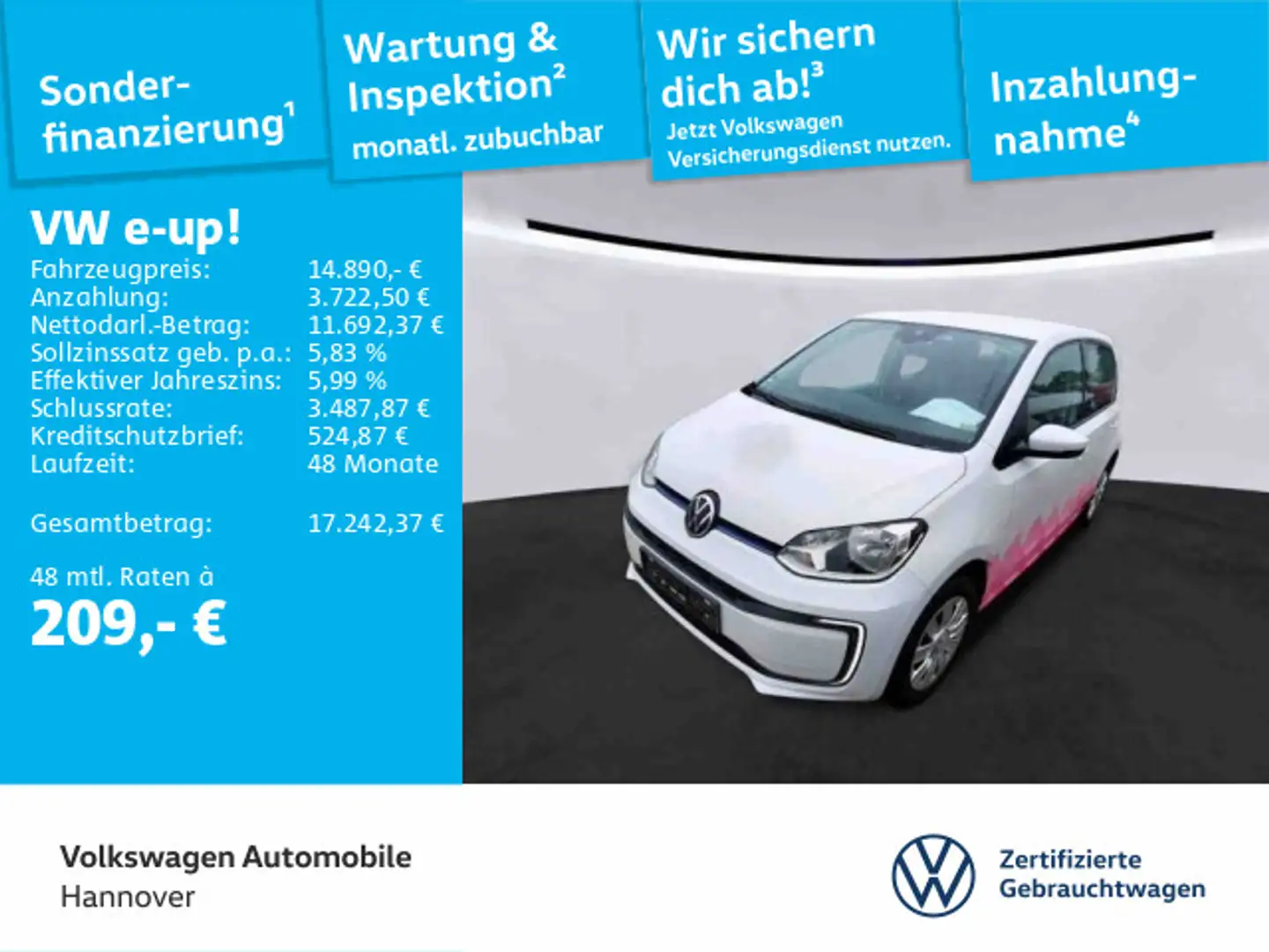 Volkswagen e-up! move up! Kamera SHZ PDC Weiß - 1