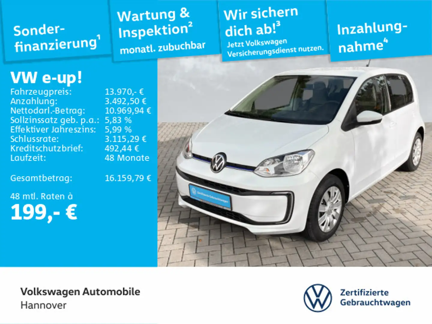 Volkswagen e-up! move up! Kamera SHZ PDC Weiß - 1