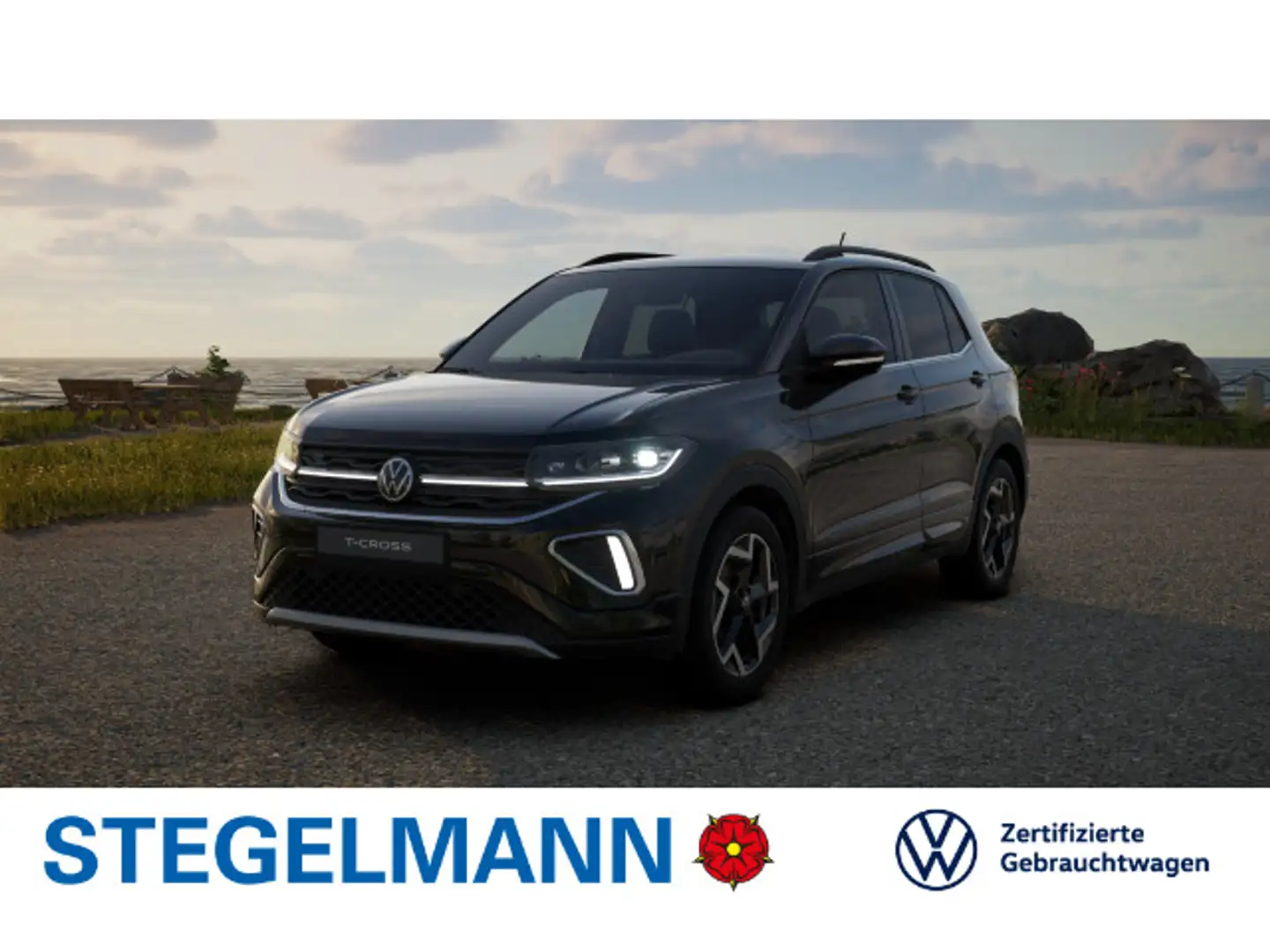 Volkswagen T-Cross 1.0 TSI DSG R-Line *Matrix-LED*App-Conne Schwarz - 1