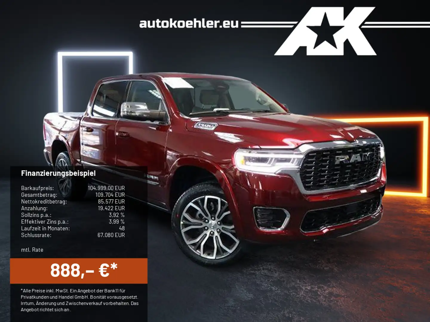 Dodge RAM Tungsten,Gen 6,P.Displ,Massage,Voll Rot - 1