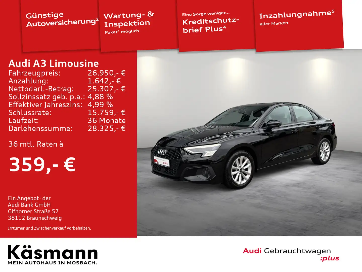 Audi A3 35TFSI MATRIX NAV SHZ PDC TWA Noir - 1
