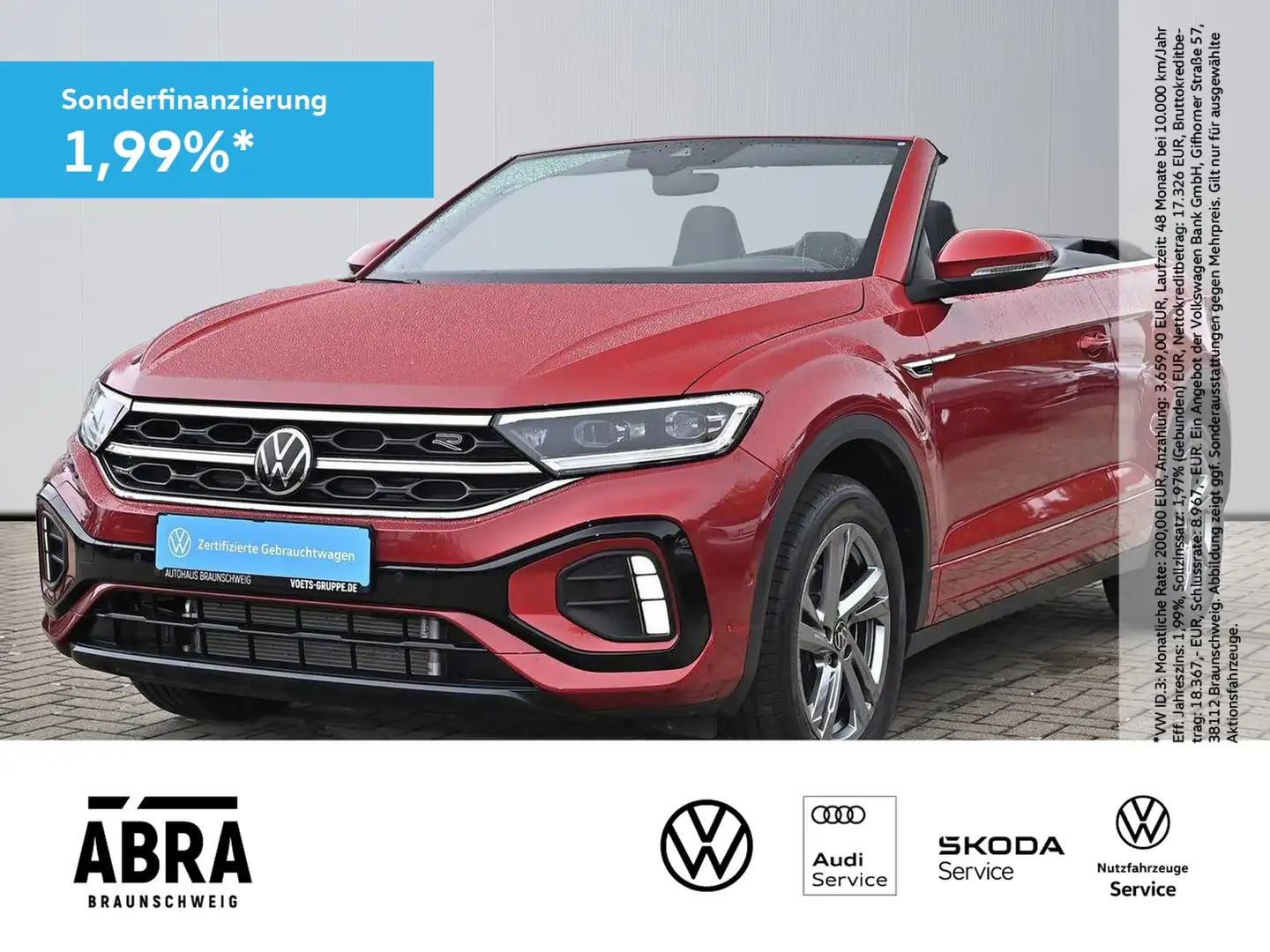 Volkswagen T-Roc Cabriolet 1.5 l TSI R-Line DSG LED+NAVI+PDC+GRA... Rot - 1