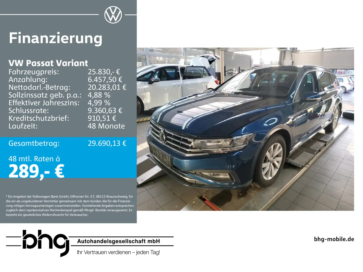 Volkswagen Passat Variant 2.0 TDI SCR DSG Business Blau - 1