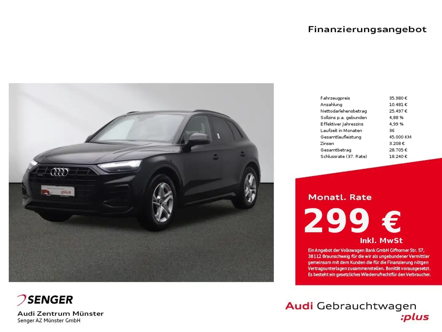 Audi Q5 50 TFSI e advanced quattro MMI Matrix AHK Noir - 1