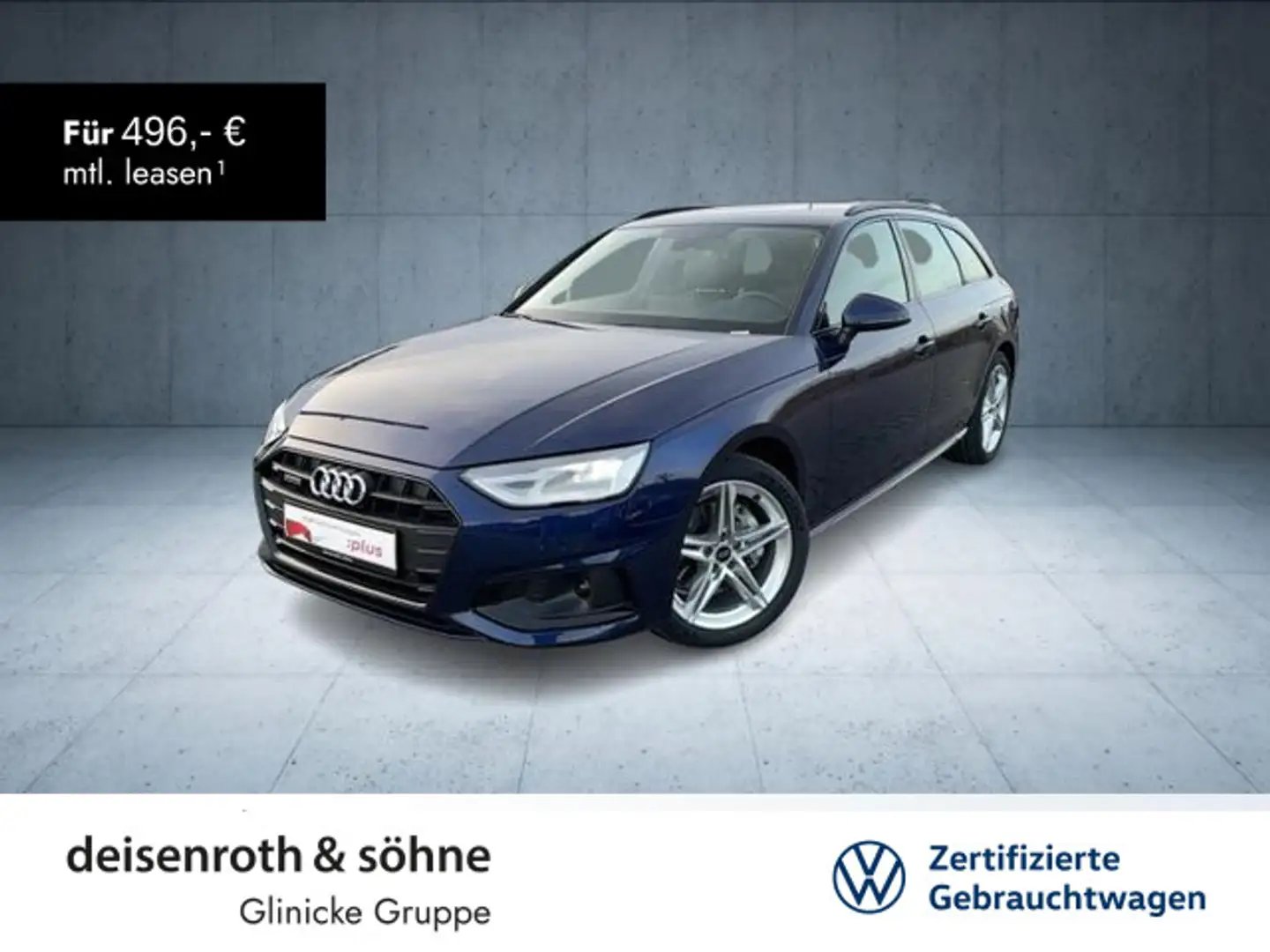 Audi A4 advanced 40 TDI qu Nav/ACC/ASI/PBox/sou Blau - 1