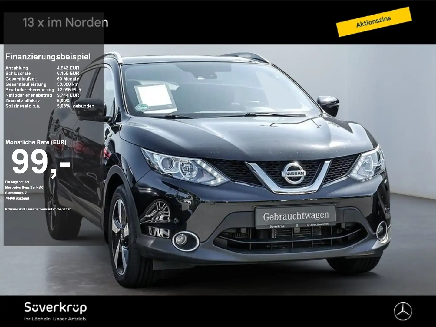 Nissan Qashqai 1.2 DIG-T N-Connecta KAMERA SPUR 360 Schwarz - 1