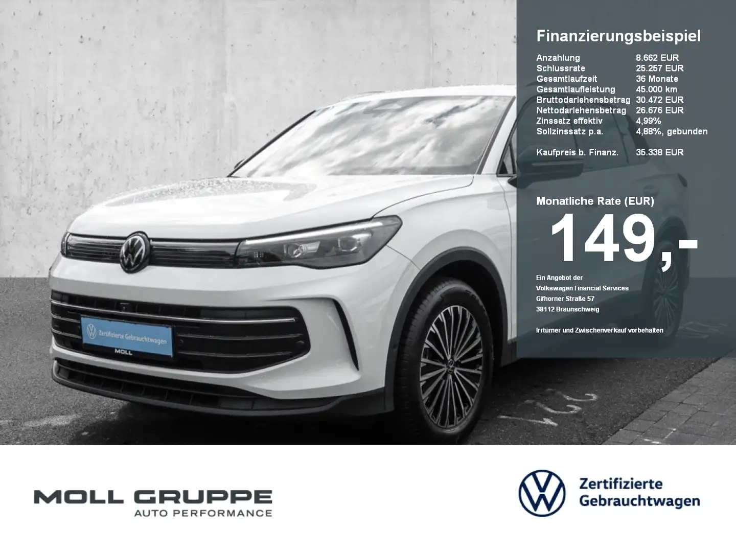Volkswagen Tiguan Life 1.5 l eTSI OPF 7-Gang-Doppelkupplungsgetriebe Weiß - 1