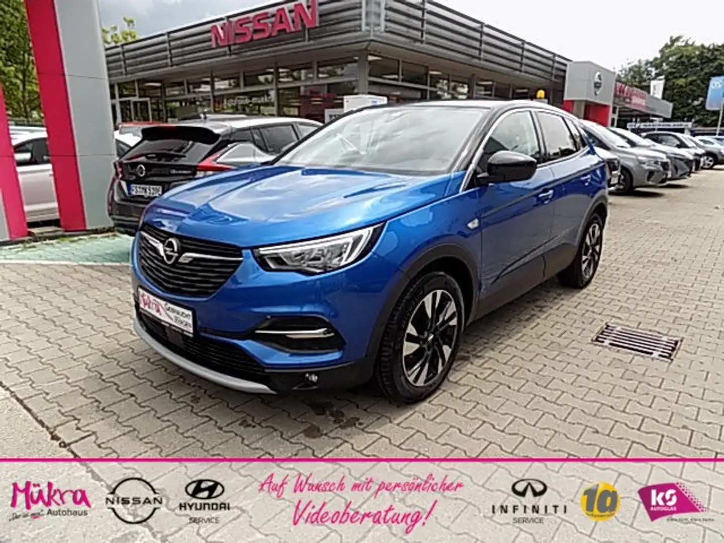 Opel Grandland X 120 Jahre 1.2Turbo 8-fach bereift Navi Blauw - 1