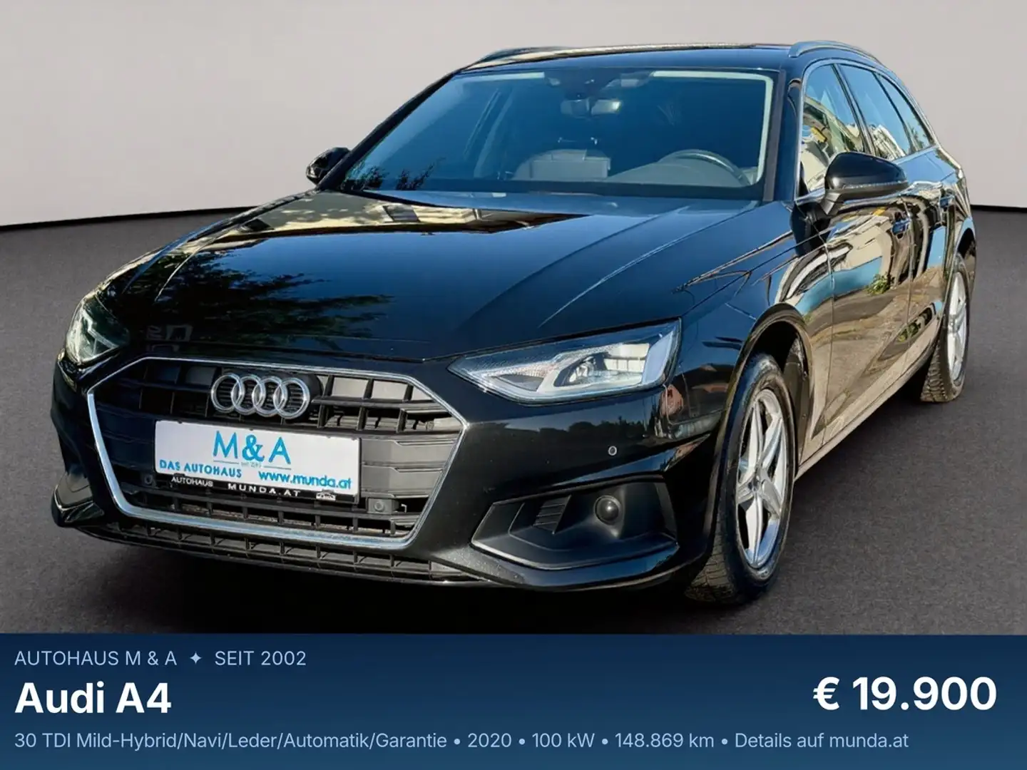 Audi A4 30 TDI Mild-Hybrid/Navi/Leder/Automatik/Garantie Schwarz - 1