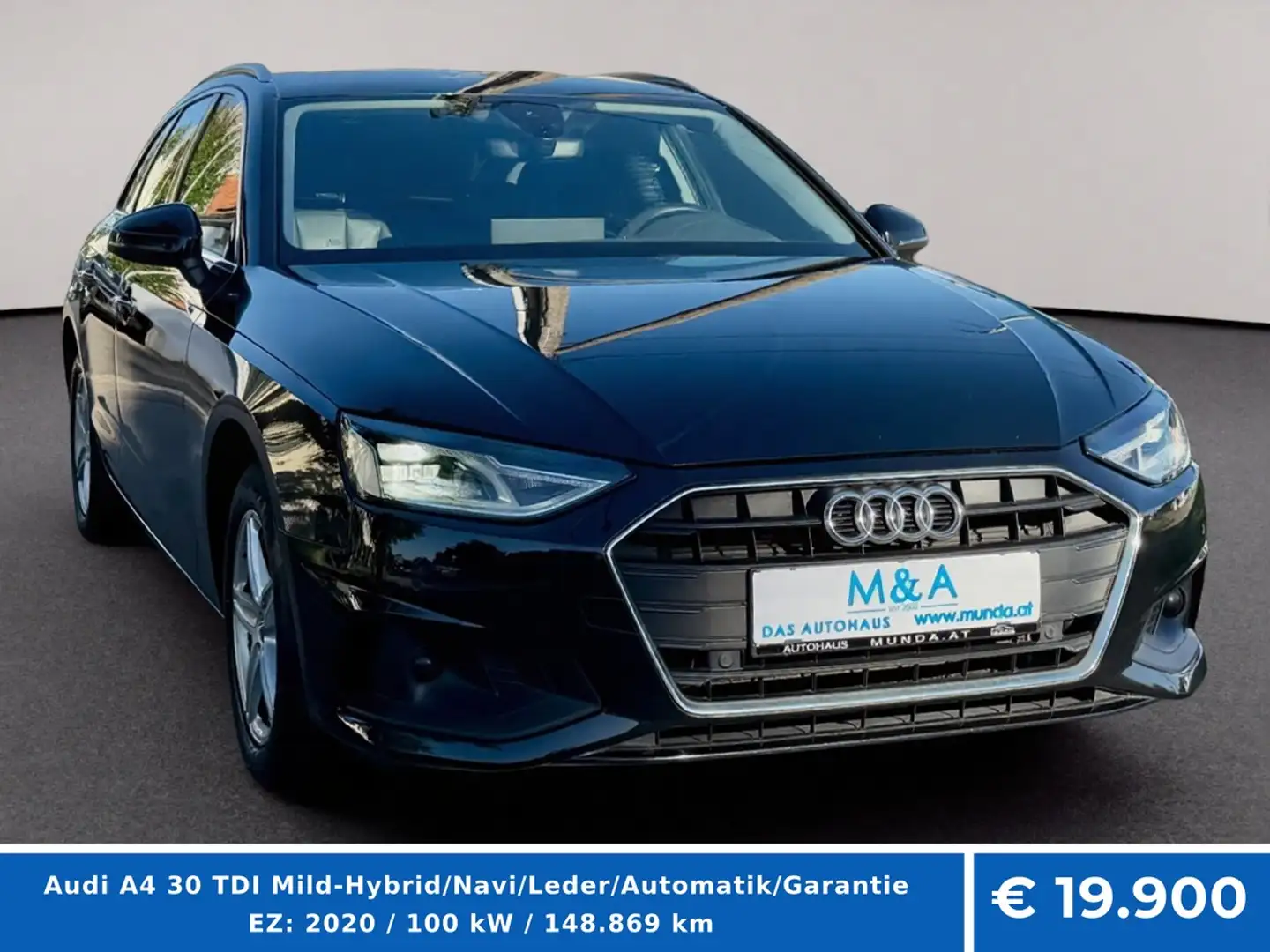 Audi A4 30 TDI Mild-Hybrid/Navi/Leder/Automatik/Garantie Schwarz - 2