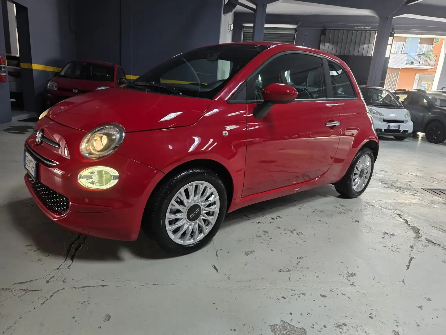 Fiat 500 KM 15.000 1.0 BENZINA HYBRID CARPLAY Rosso - 2
