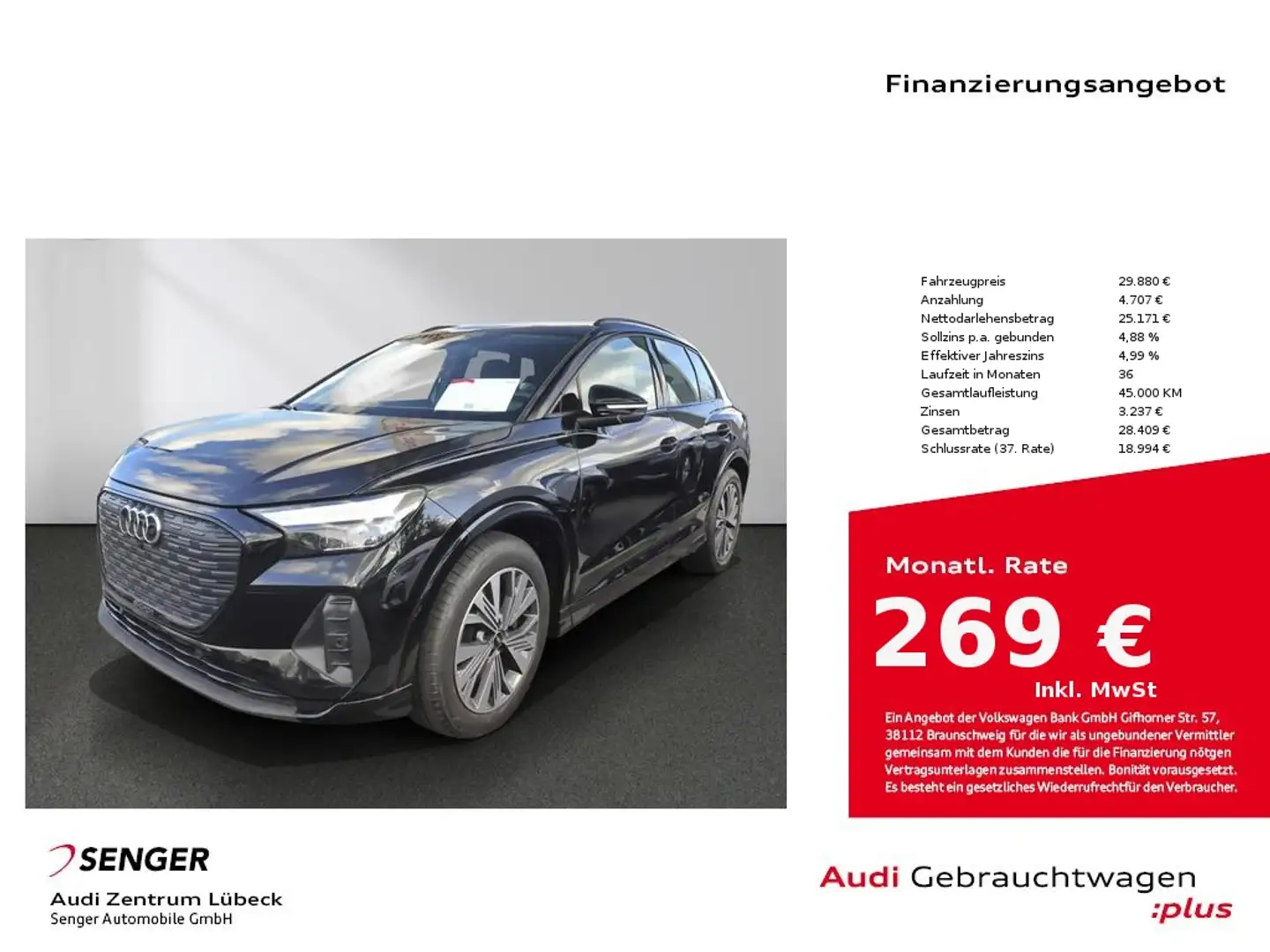 Audi Q4 e-tron 50 quattro Navi LED Optik-Paket Sitzh. Noir - 1
