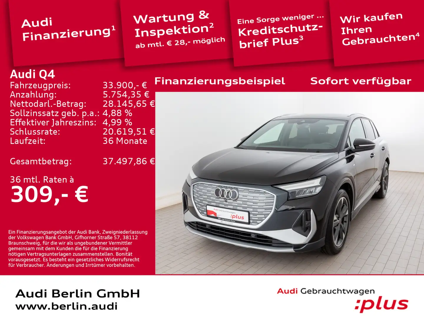 Audi Q4 e-tron 45 e-tron quattro LED RFK VIRTUAL SITZHZG DAB Schwarz - 1