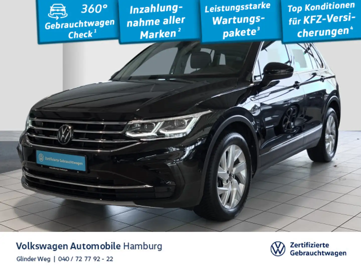 Volkswagen Tiguan 2.0 TDI Elegance DSG Matrix-LED Panoramad Schwarz - 1