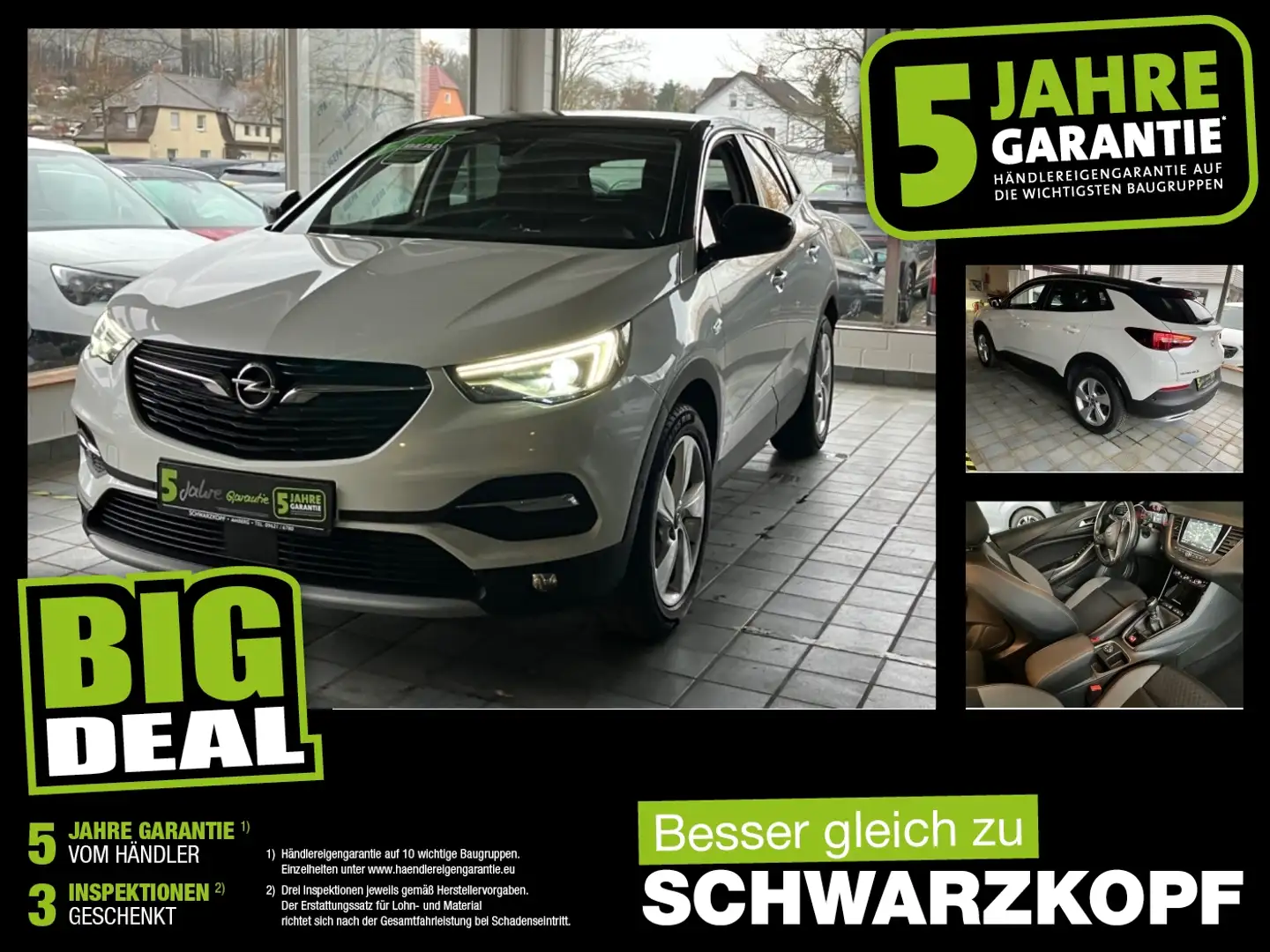 Opel Grandland 1.2T LED+Navi+Sitzheizung,KLima,USB Weiß - 1