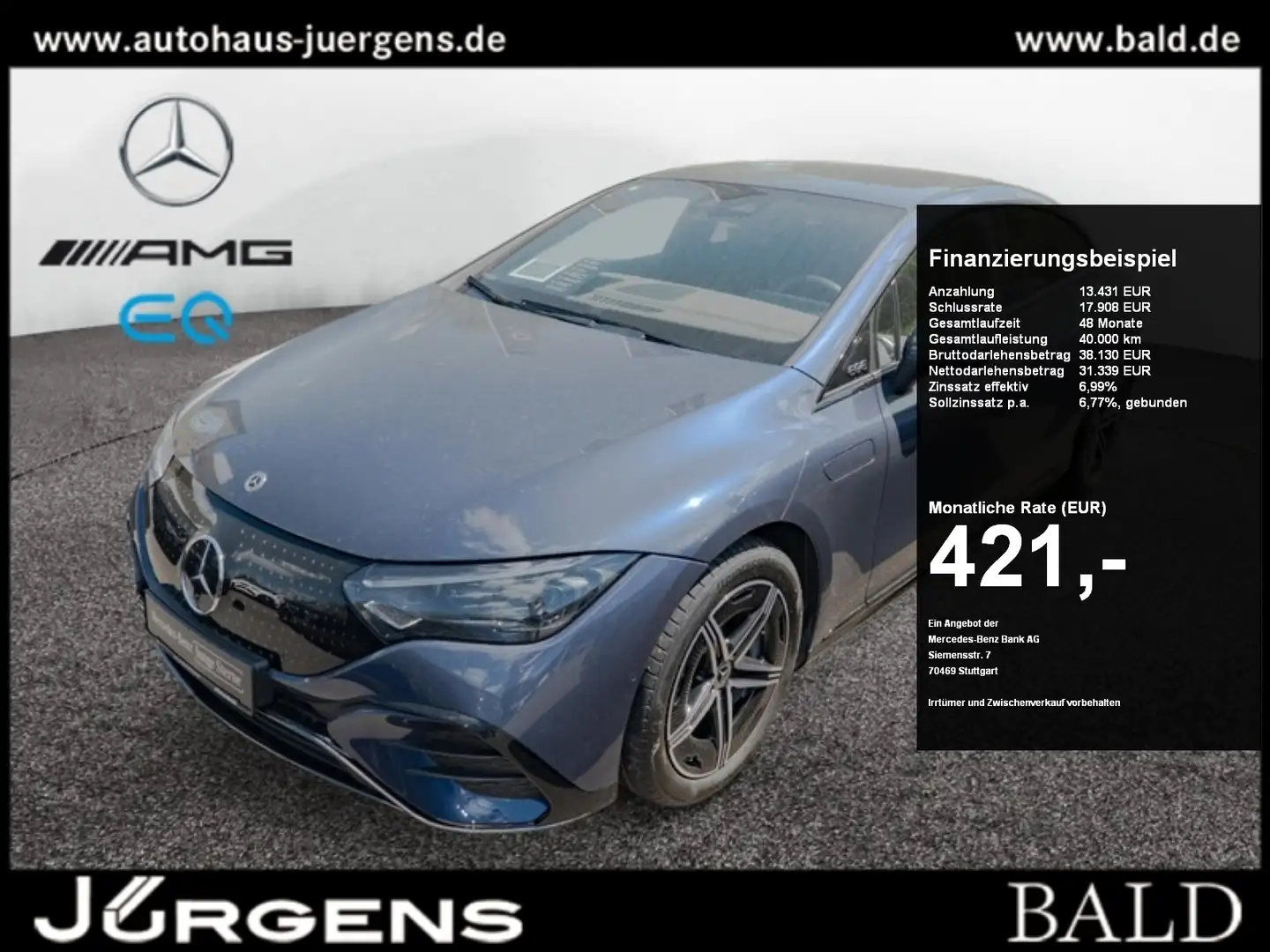 Mercedes-Benz EQE 300 AMG-Sport/DIGITAL/360/AHK/Night/Distr/19 Bleu - 1