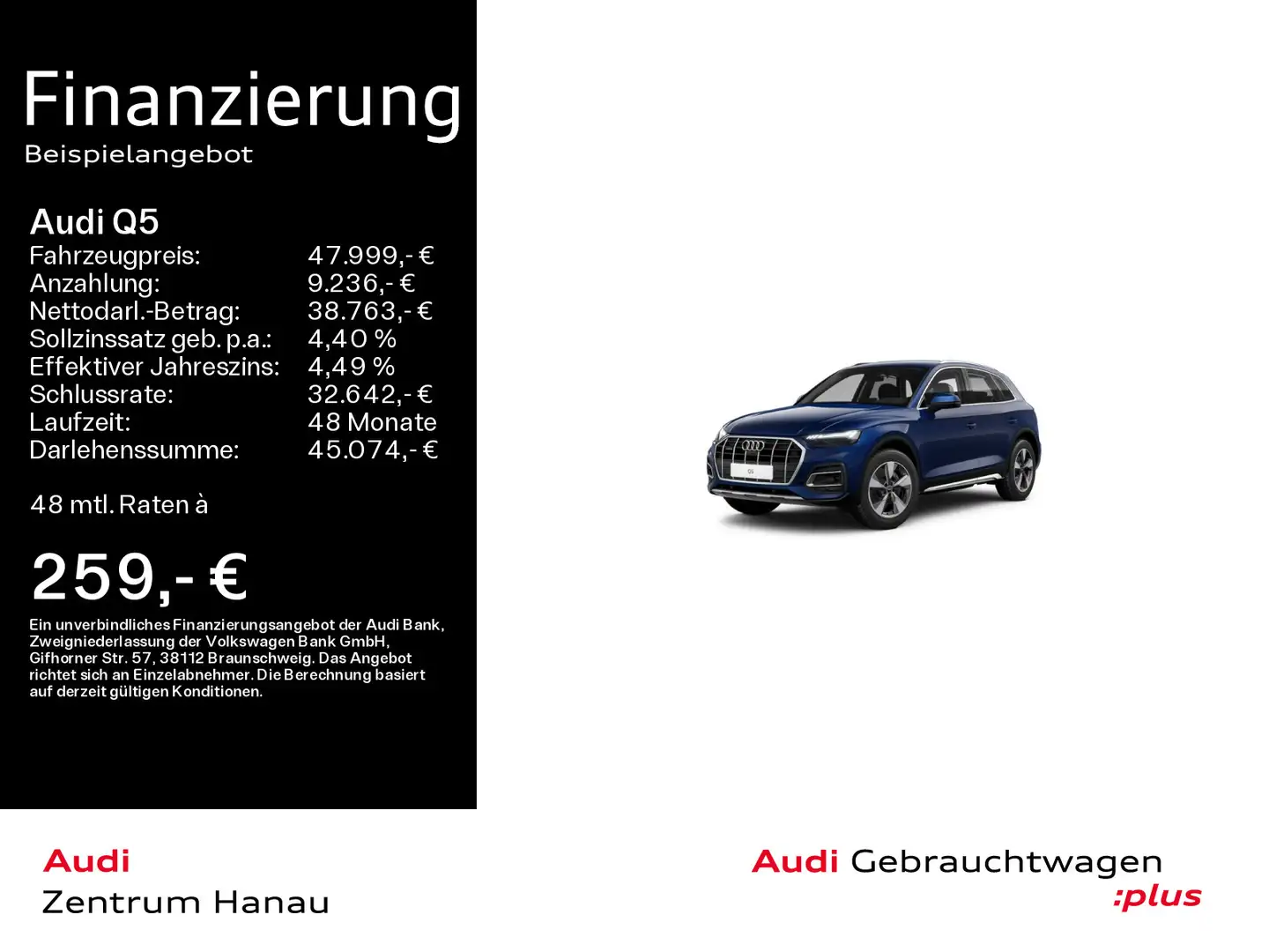 Audi Q5 40 TDI quattro advanced*NAVI-PLUS*HUD*LEDER*A Blau - 1