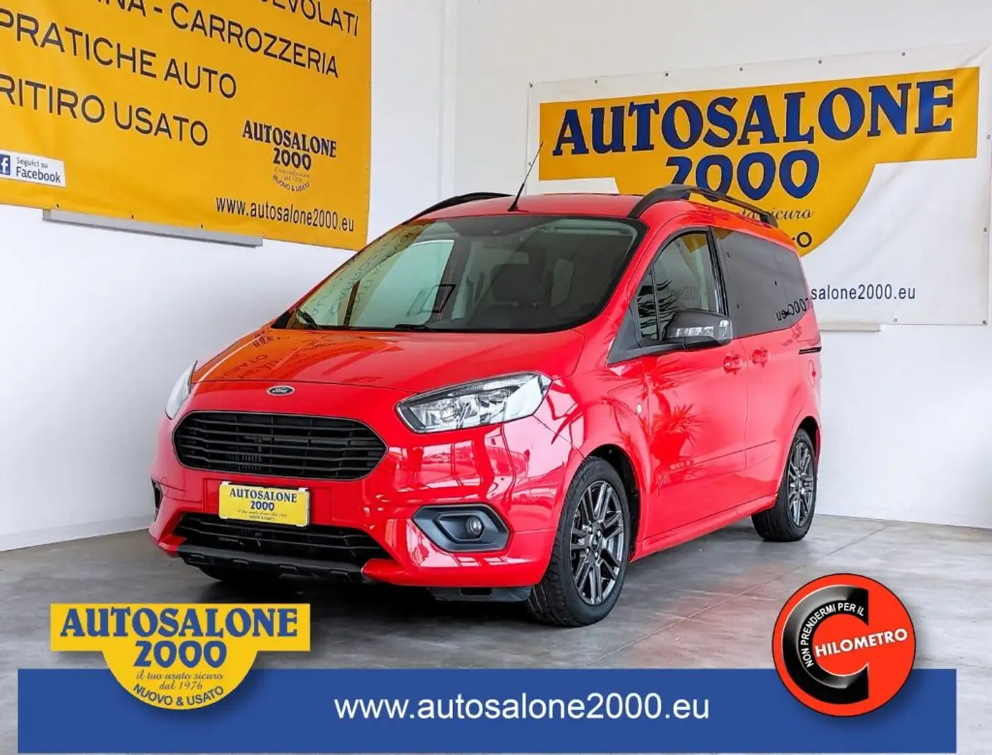 Ford Tourneo Courier 1.0 EcoBoost 100 CV Sport TELECAMERA/APPLE-ANDROID Rosso - 1