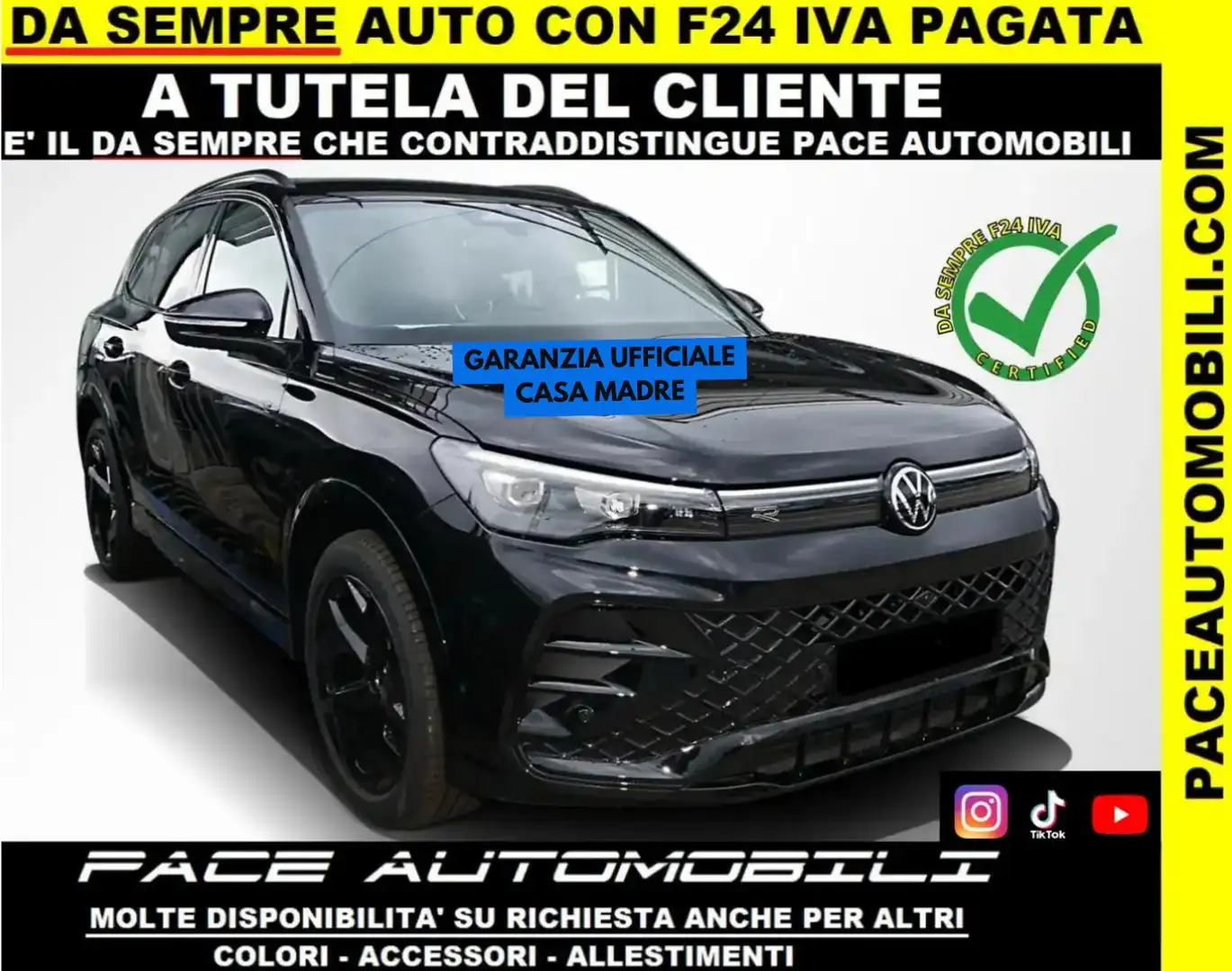 Volkswagen Tiguan 2.0 TDI R LINE R-LINE RLINE BLACK PACK 19" PDC LED Nero - 1