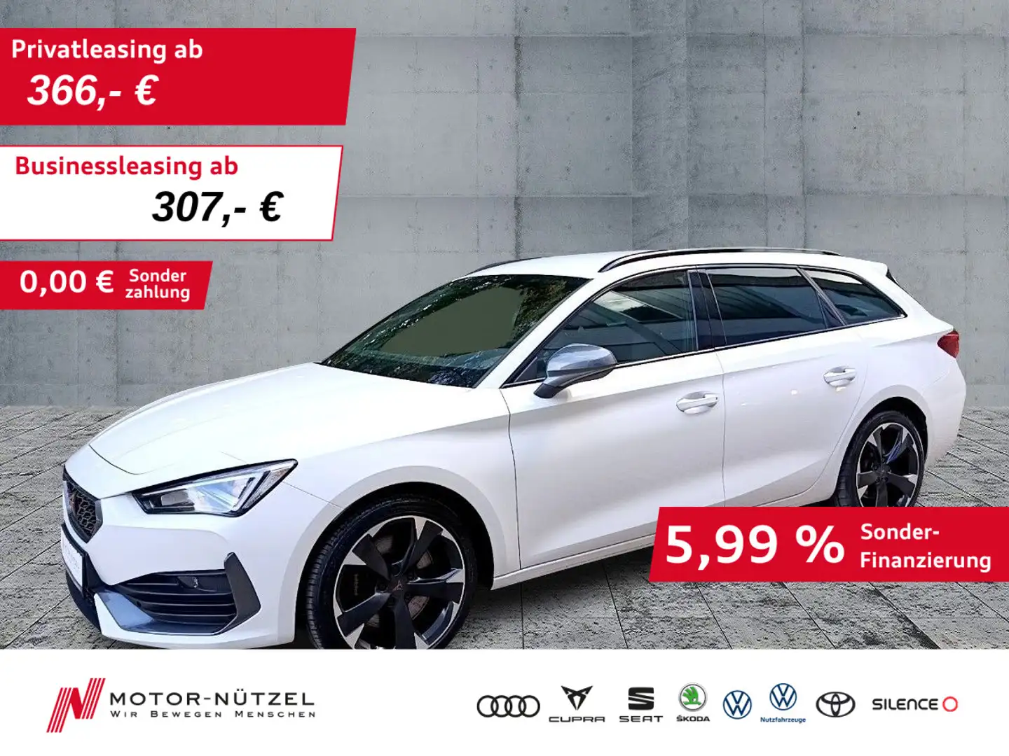 CUPRA Leon ST VZ 2.0TSI DSG LED+APP+DAB+ACC+PDC+NSW+VC Weiß - 1