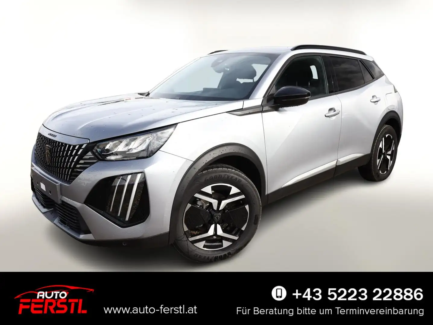 Peugeot 2008 Allure Hybrid Nav Keyl ACC 360° SHZ 2xPDC 107 k... Silber - 1