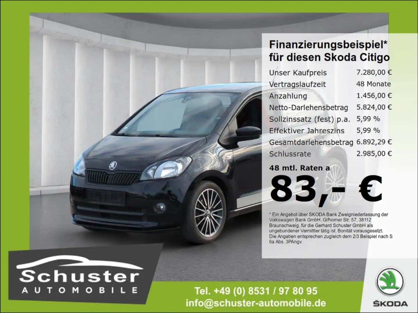 Skoda Citigo MONTE CARLO*StandHzg Navi Tempom SHZ PDC Schwarz - 1