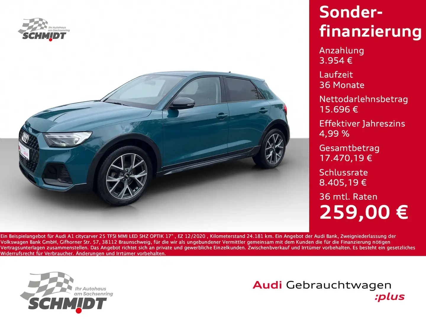 Audi A1 citycarver 25 TFSI MMI LED SHZ OPTIK 17" Grün - 1