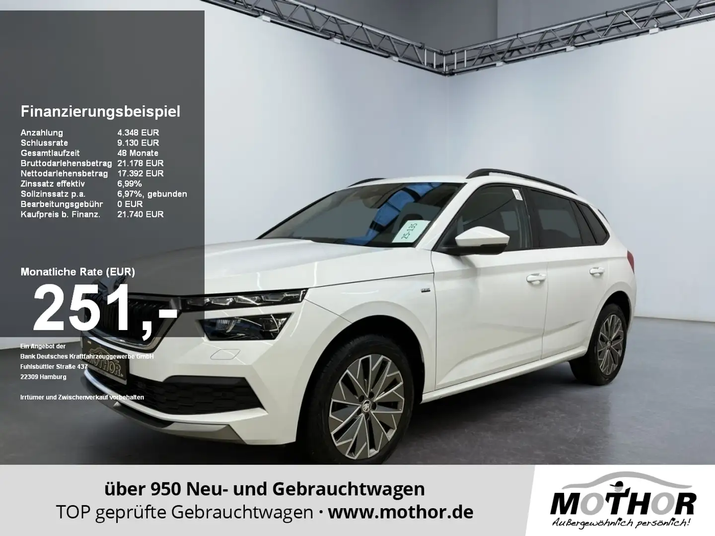 Skoda Kamiq Clever 1.0 TSI DSG Navi via Smartlink ACC Weiß - 1