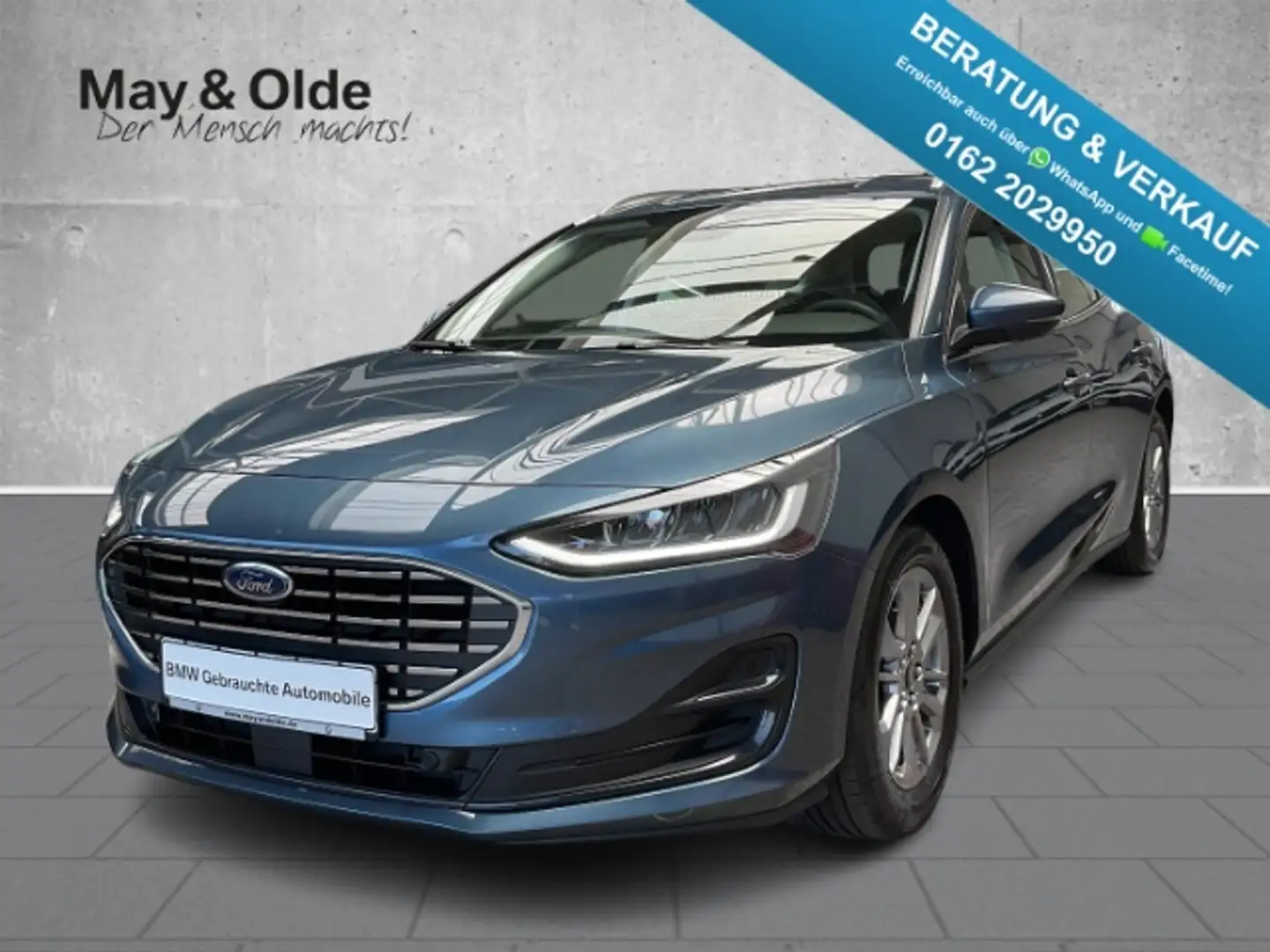 Ford Focus Titanium Navi LED ACC Apple CP Android Auto Klimaa Blauw - 1
