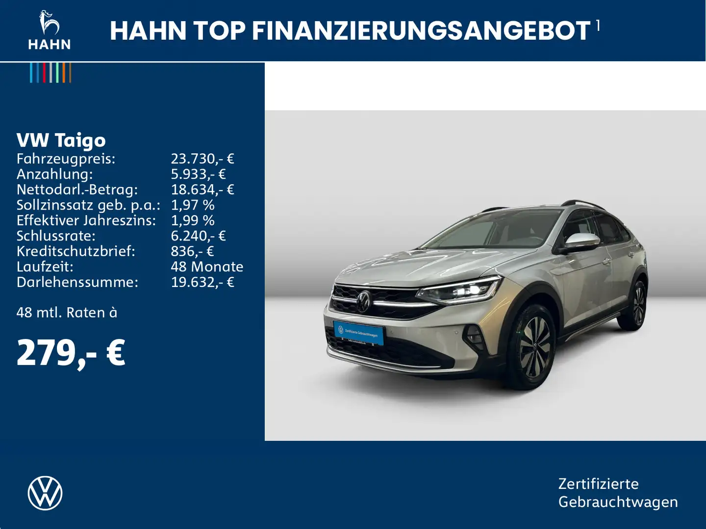 Volkswagen Taigo 1.0 TSI Move Matrix Navi CAM Sitzh Virtual Silber - 2