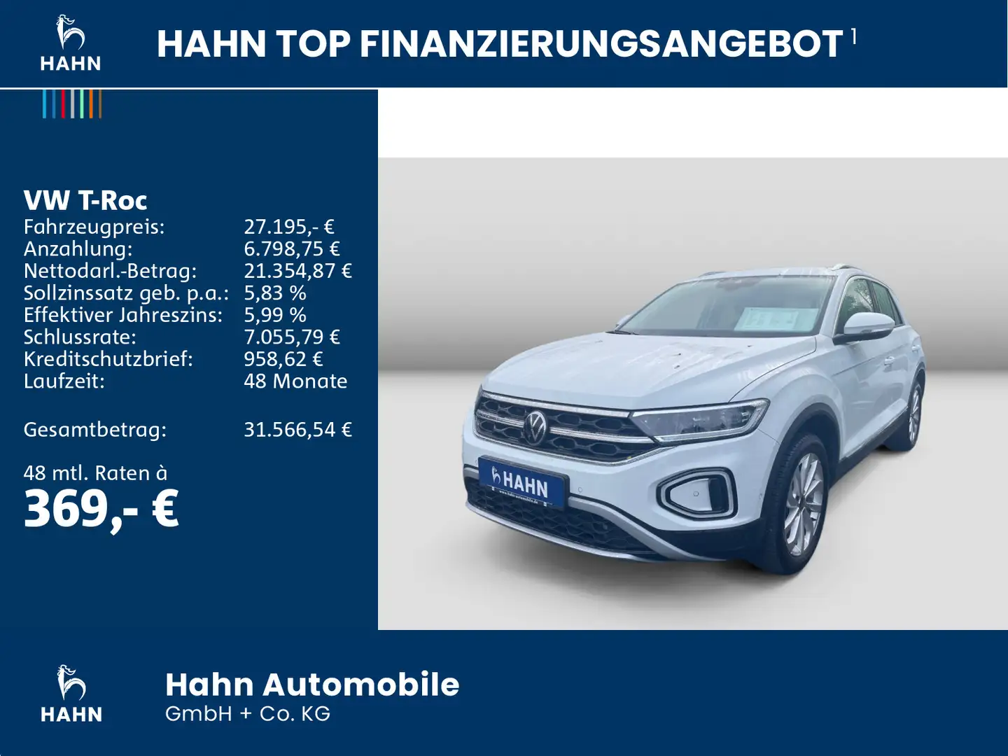 Volkswagen T-Roc Style 1.5TSI DSG Standh CAM LED-Plus Navi Weiß - 2