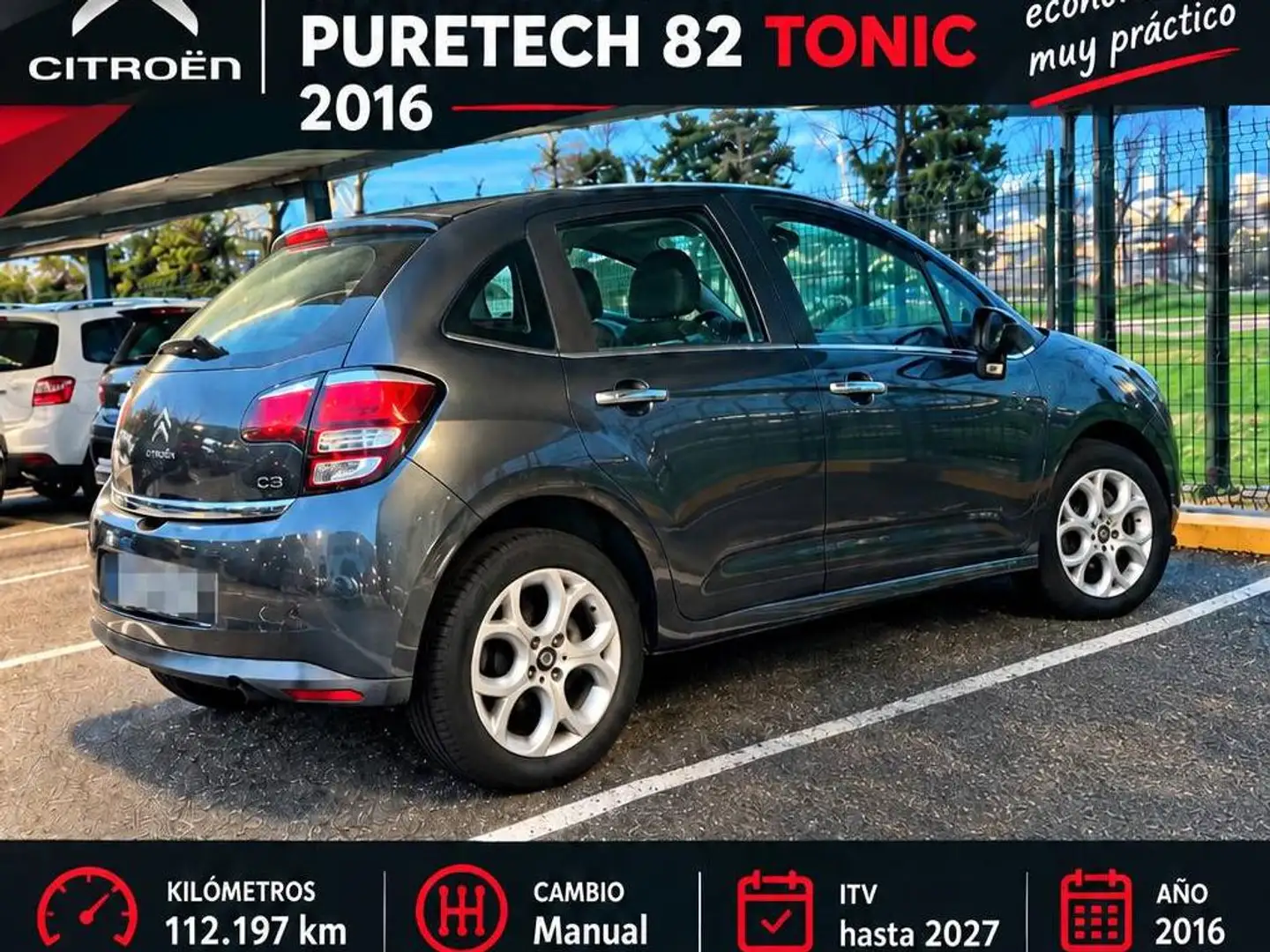 Citroen C3 Puretech 82 Tonic Gris - 1