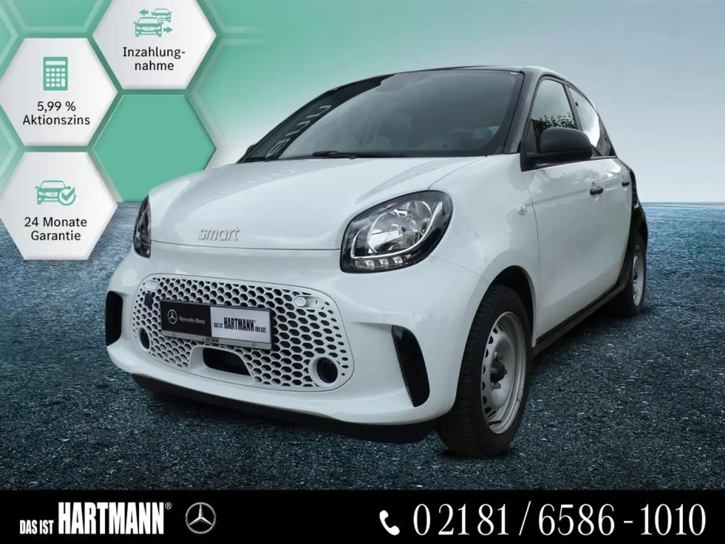 smart forFour EQ  COOL&AUDIO+NAVI+BREMS-ASSISTENT Blanco - 1