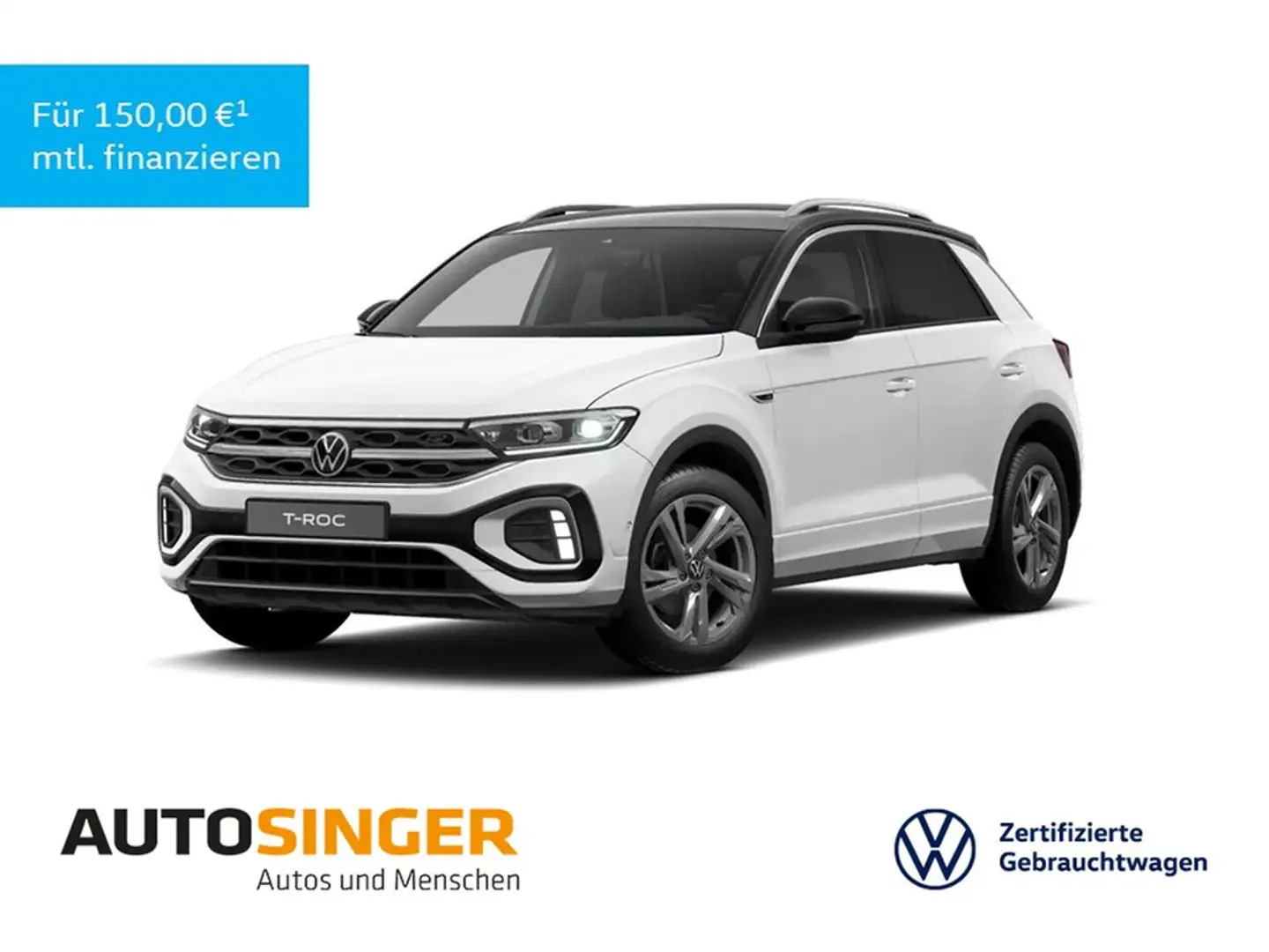 Volkswagen T-Roc R-Line 1.5 TSI DSG *AHK*MASSAGE*ACC*R-CAM* Weiß - 1