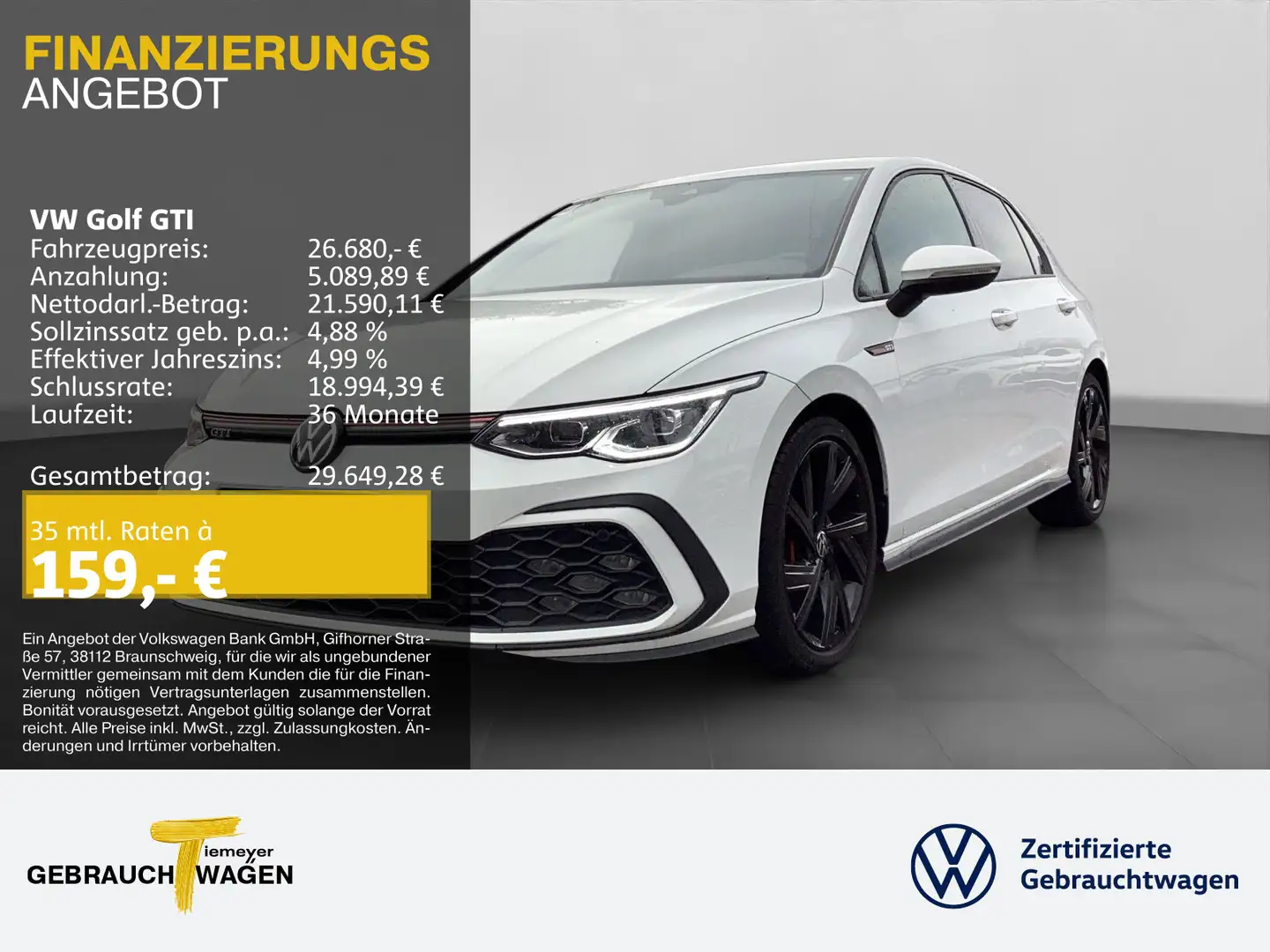 Volkswagen Golf GTI LED+ KAMERA NAVI LM18 Weiß - 1