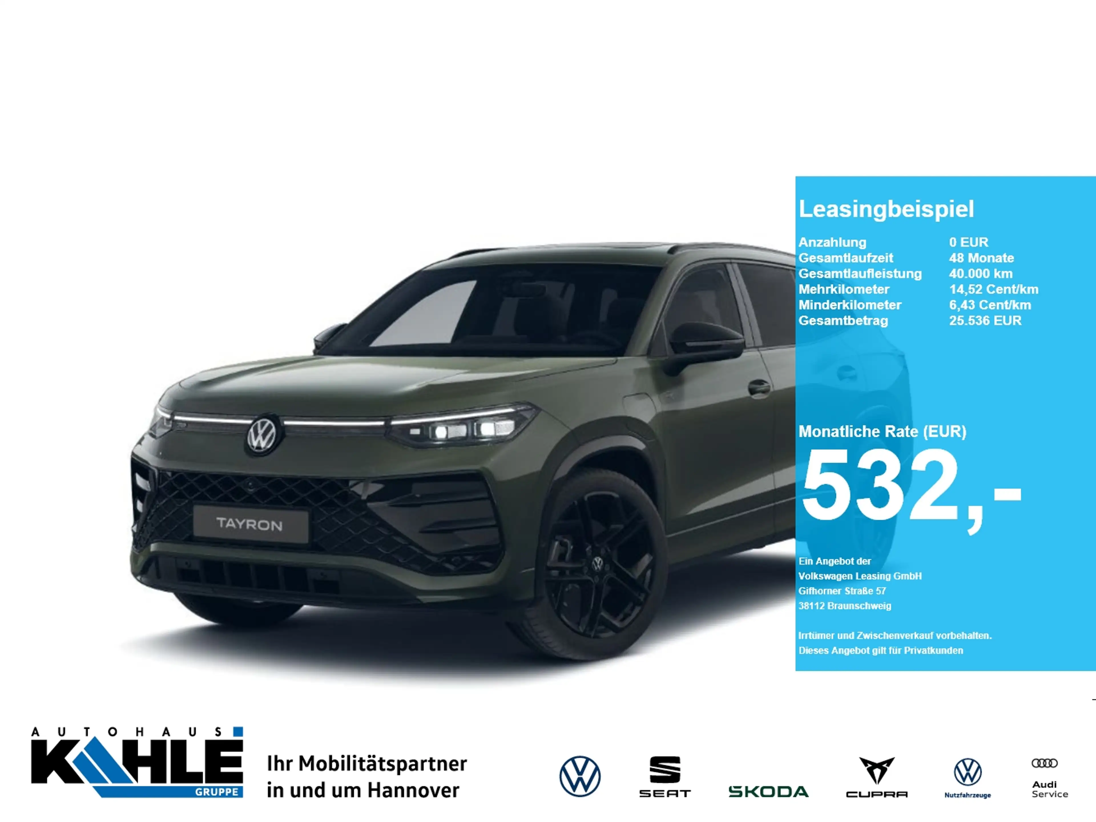 Volkswagen Tayron 1.5 eHybrid DSG R-Line BlackStyle AHK WKR Leder IQ