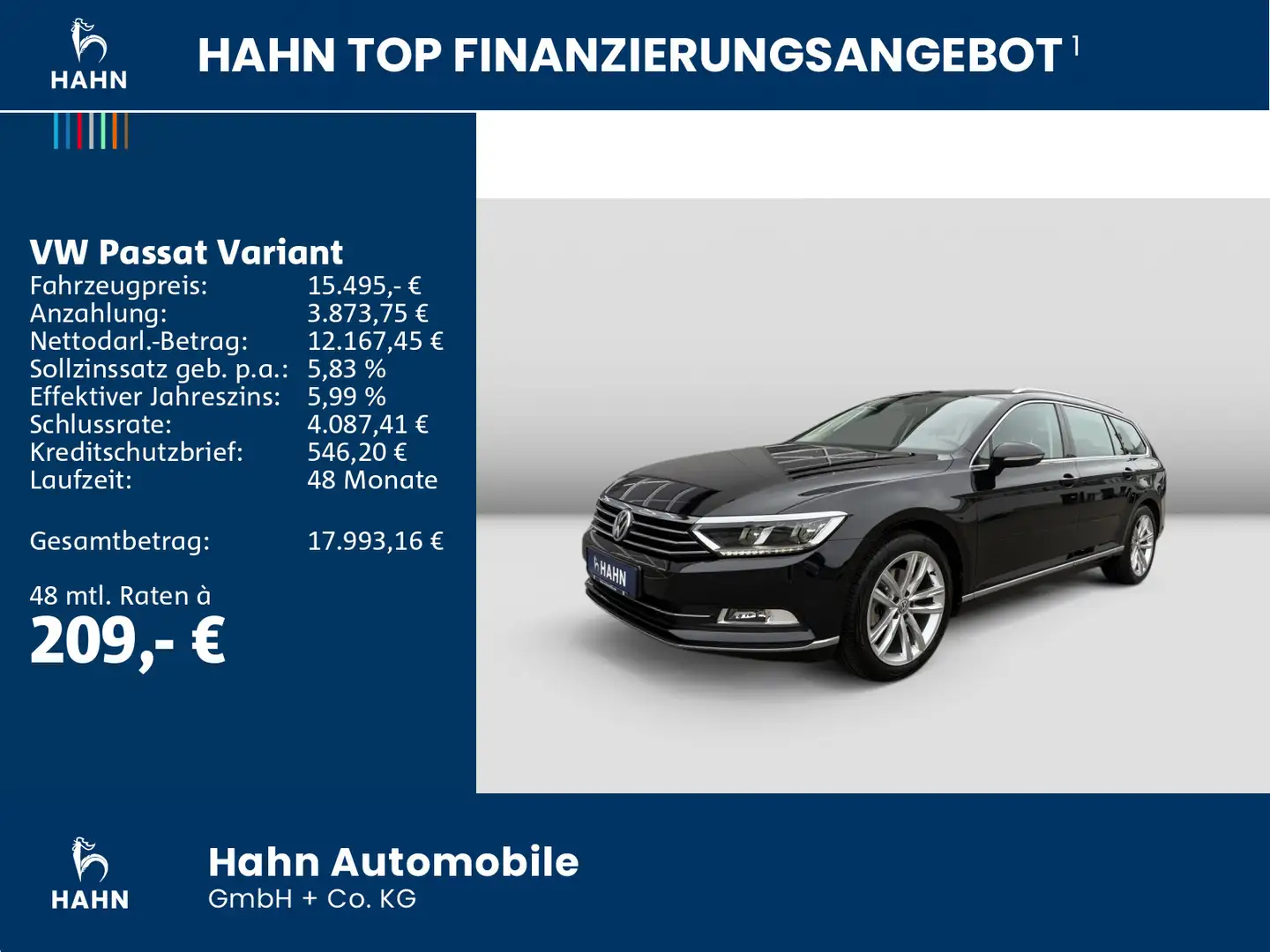 Volkswagen Passat Variant Highline 1.4TSI Navi LED Parklenk Schwarz - 2