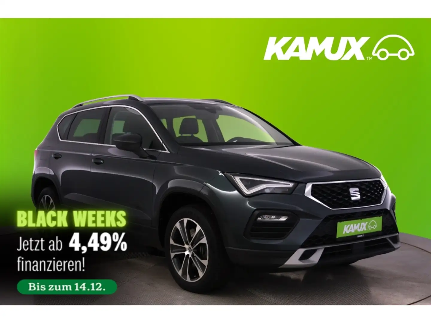SEAT Ateca 2.0TDI DSG Style+LED+NAVI+VIRTUAL+AHK+PANO Groen - 1