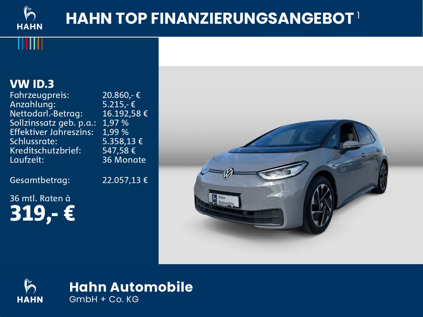 Volkswagen ID.3 Pro Business Matrix Navi CAM Sitzh ACC APP Grijs - 2