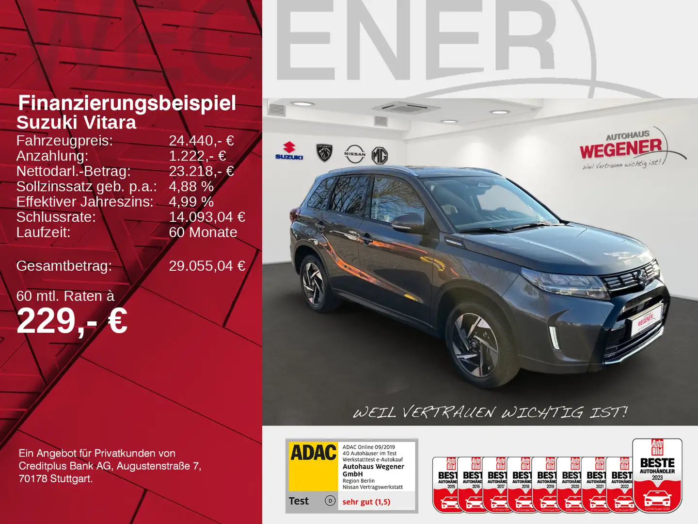 Suzuki Vitara VITARA COMFORT+ Hybrid 1.5 AT NAVI KAM SHZ SCHIE Gris - 2