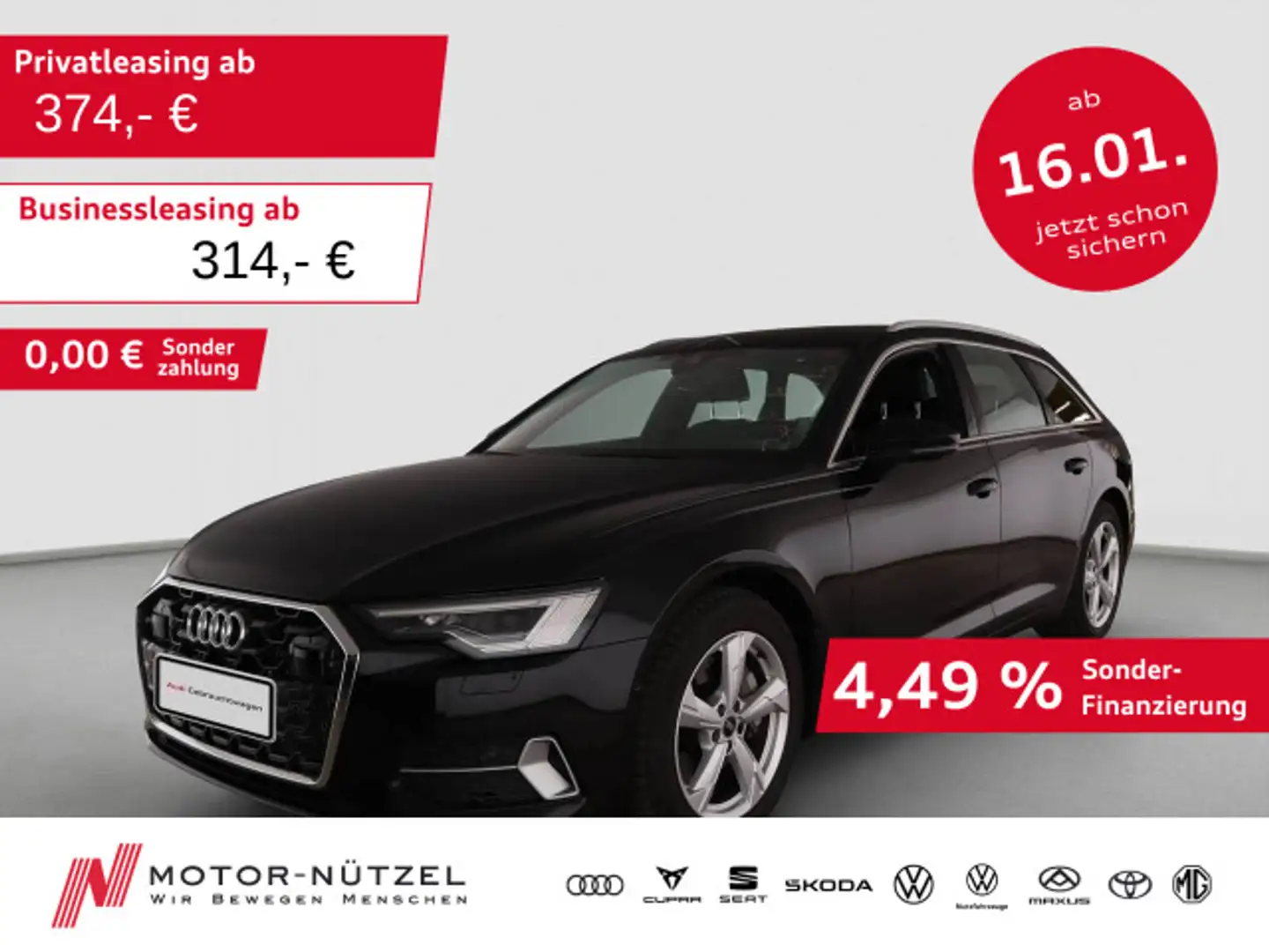 Audi A6 45 TFSI ADVANCED MATRIX+NAV+RFK+ACC+AHK Schwarz - 1